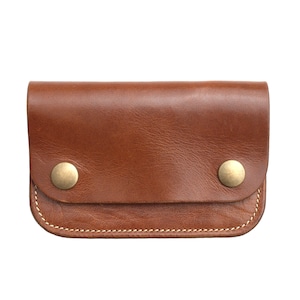 Mens Minimalist Wallet veg tan leather Personalized Vintage Brown