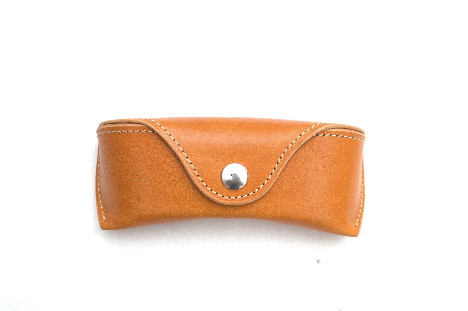 Leather Glasses Case Hard Saddle Tan Personalized Etsy