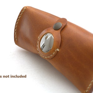 AirTag Holder Add-on for all glasses case eyeglass case reading eyeglasses veg tan leather sunglasses pouch eyewear