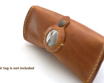 AirTag Holder Add-on for all glasses case eyeglass case reading eyeglasses veg tan leather sunglasses pouch eyewear