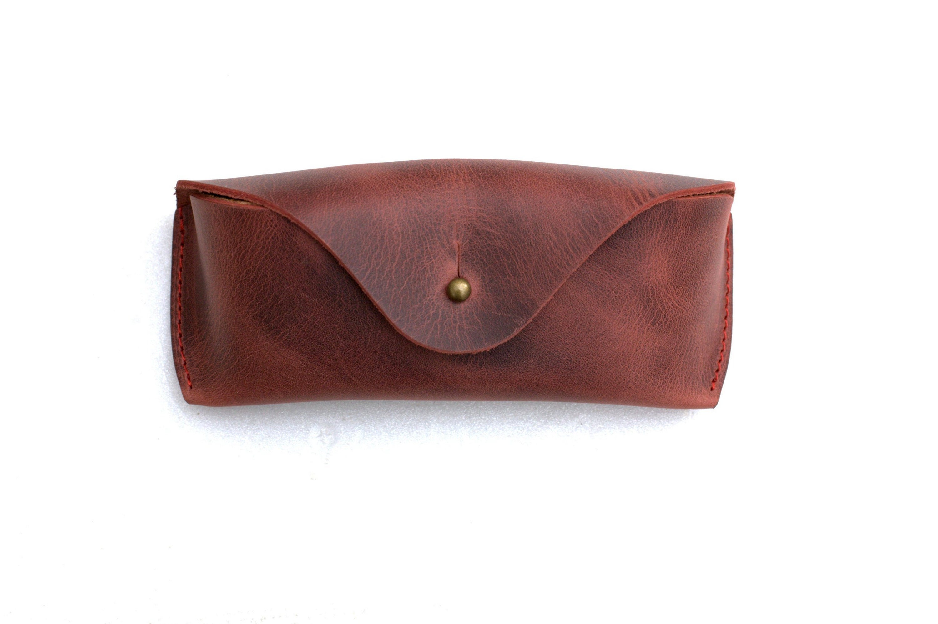 Leather Glasses Case - Saddle Tan - Red Clouds Collective - Made