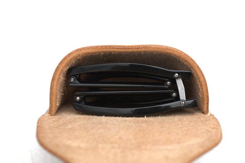 Leather case for folding Rayban 4105 54mm / Persol 714 SM 52-54mm sunglasses English bridle leather Handmade image 10