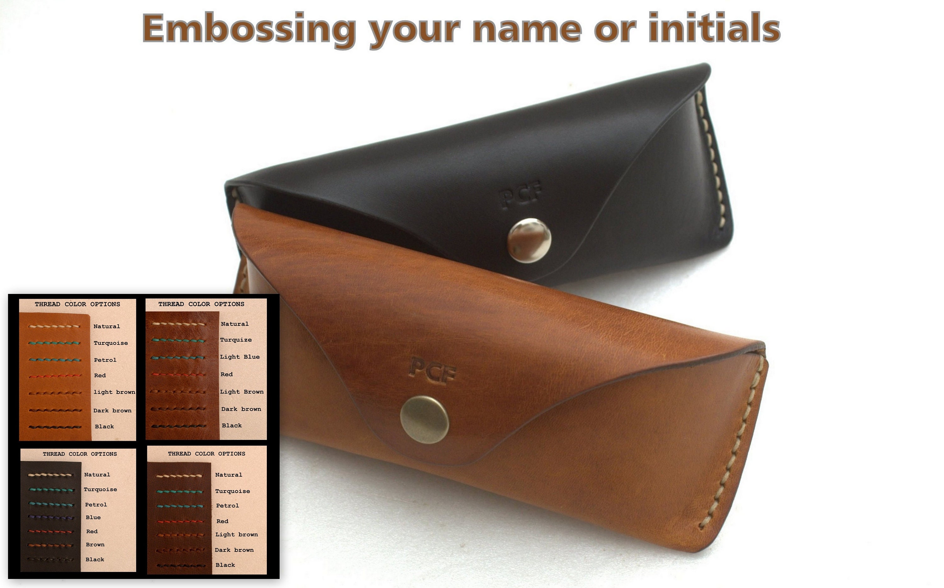 The Aviator Personalized Fine Leather Sunglass Case, Brownat Holtz Leather