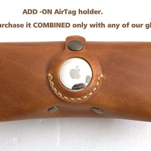 AirTag Holder Add-on for all Celyfos®  glasses case eyeglass case, reading glasses case, veg tan leather sunglasses case