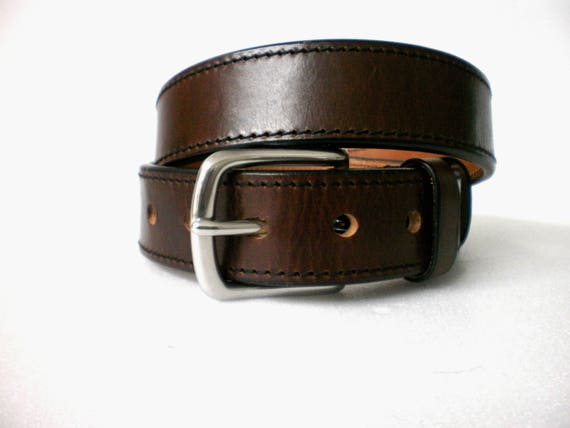 leather gun belt 1.5'' heavy duty casual handmade vegetable tanned