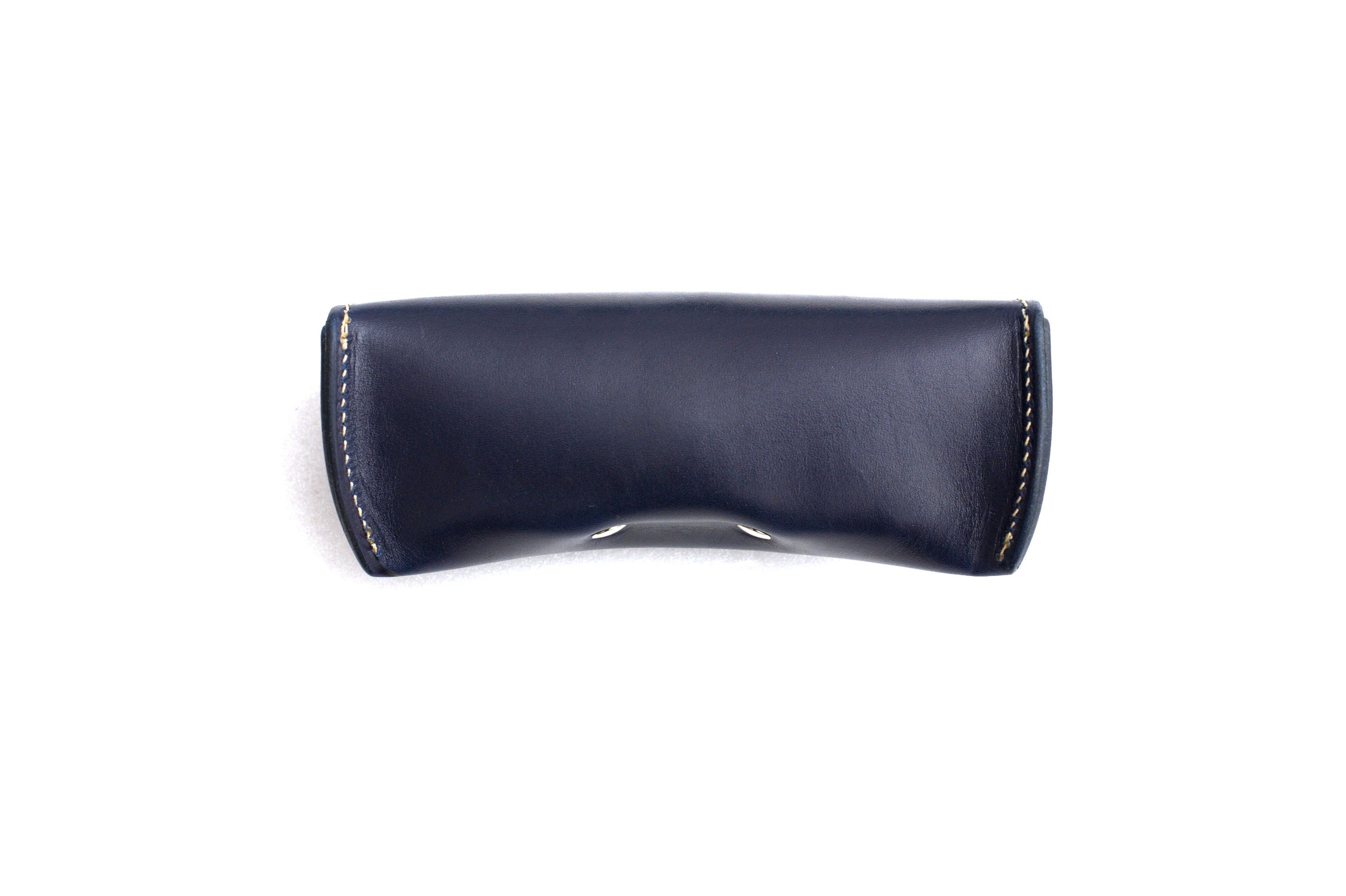 Handmade Personalized Slim Glasses Case, Blue-ocean Color Vegetable Tanned  Leather