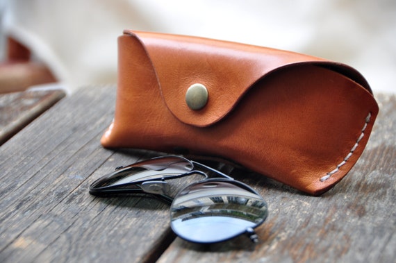 Leather Glasses case vegetable tanned leather