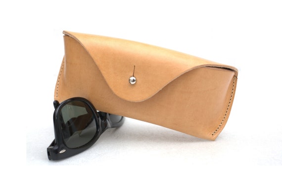 Waxed leather Sunglasses Case espresso brown