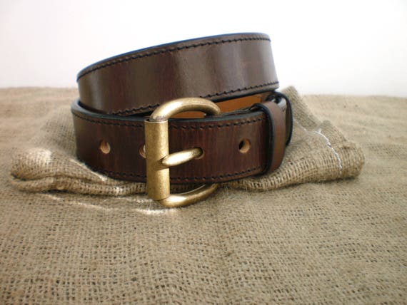 leather gun belt 1.5'' heavy duty 1/4'' thick casual handmade veg tan hand dyed