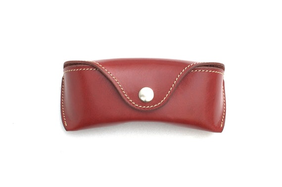 Leather glasses case Oxblood Red