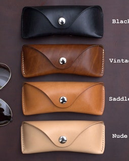 Leather Sunglasses Case Aviator AO Pilot Personalized Sunglass