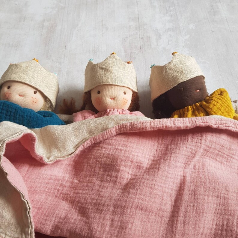 Waldorf princess doll, Waldorf doll from natural fabrics, Linen doll waldorf style, Waldorf style princess doll, image 6