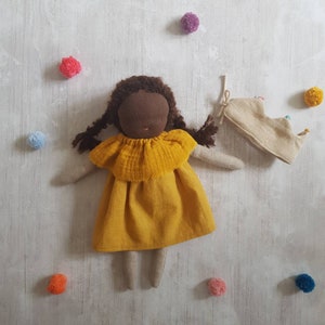 Waldorf princess doll, Waldorf doll from natural fabrics, Linen doll waldorf style, Waldorf style princess doll, image 4