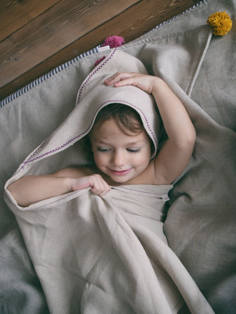 Hooded Towel Baby, Baby Towel Hemp, Hemp Towel, Baby Girl Hooded Towel