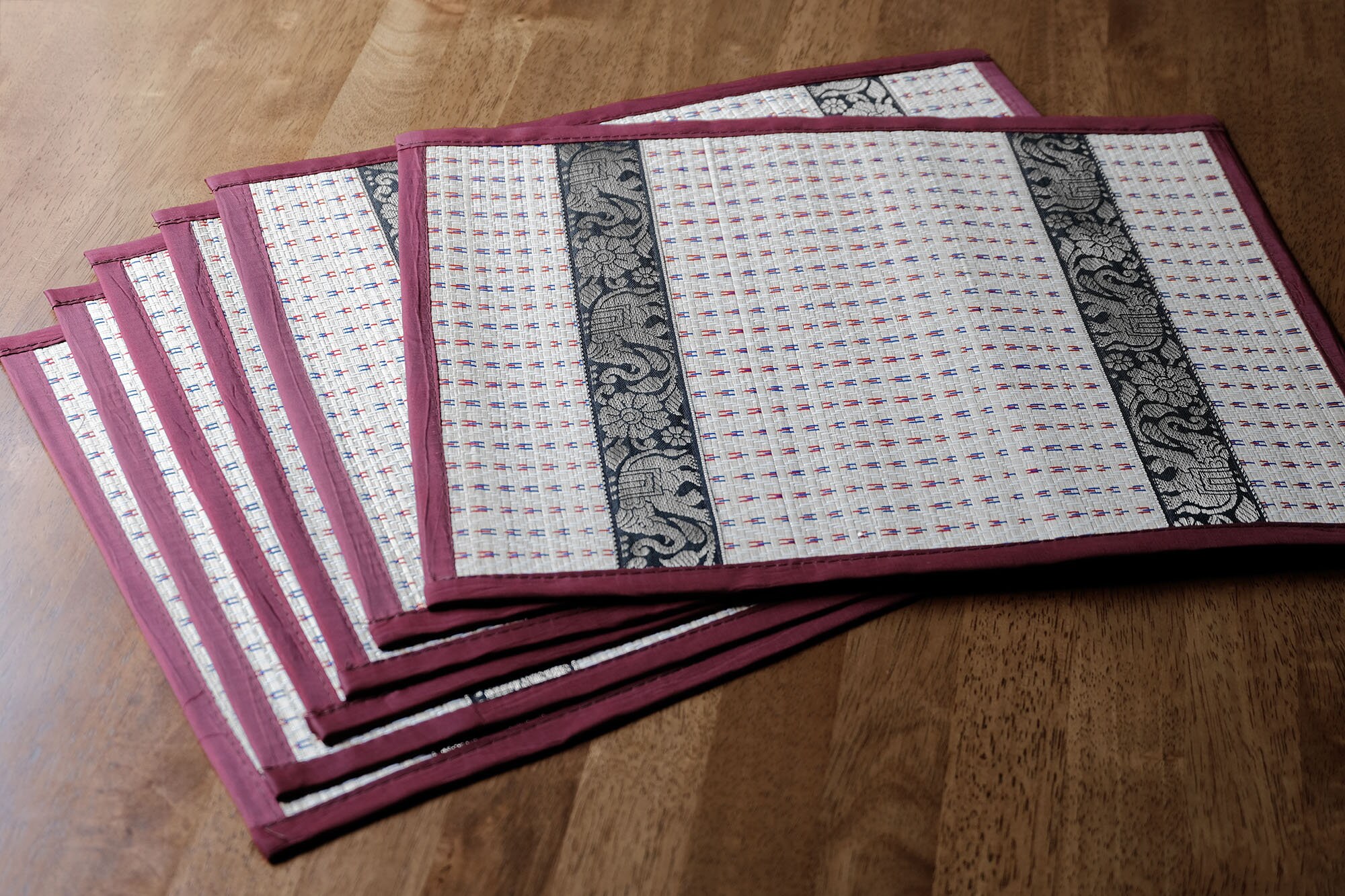 Set of 6 Placemats and 6 Coaster Reed Placemat Reed Coaster Etsy