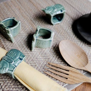 Set di 4 Tovaglioli Anelli Tovagliolo Porta tovaglioli Anello Elefante Tovagliolo Anello Tovagliolo Anello Vintage Tovagliolo Anello per Matrimonio Celadon Jade Verde
