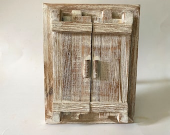 Rustic Teak Wood Shutter 4x6 Photo Frame white wash, Country Decor Wood Picture Frame, Wood Photo Frame, Table Picture Frame, Shutter Design