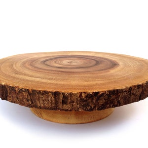 Hanobe Wood Slices for Centerpieces: Set of 3 Round Wood Plates Unfinished  Rustic Wooden Cake Stands with Bark 28cm Live Edge Wood Slab for Wedding