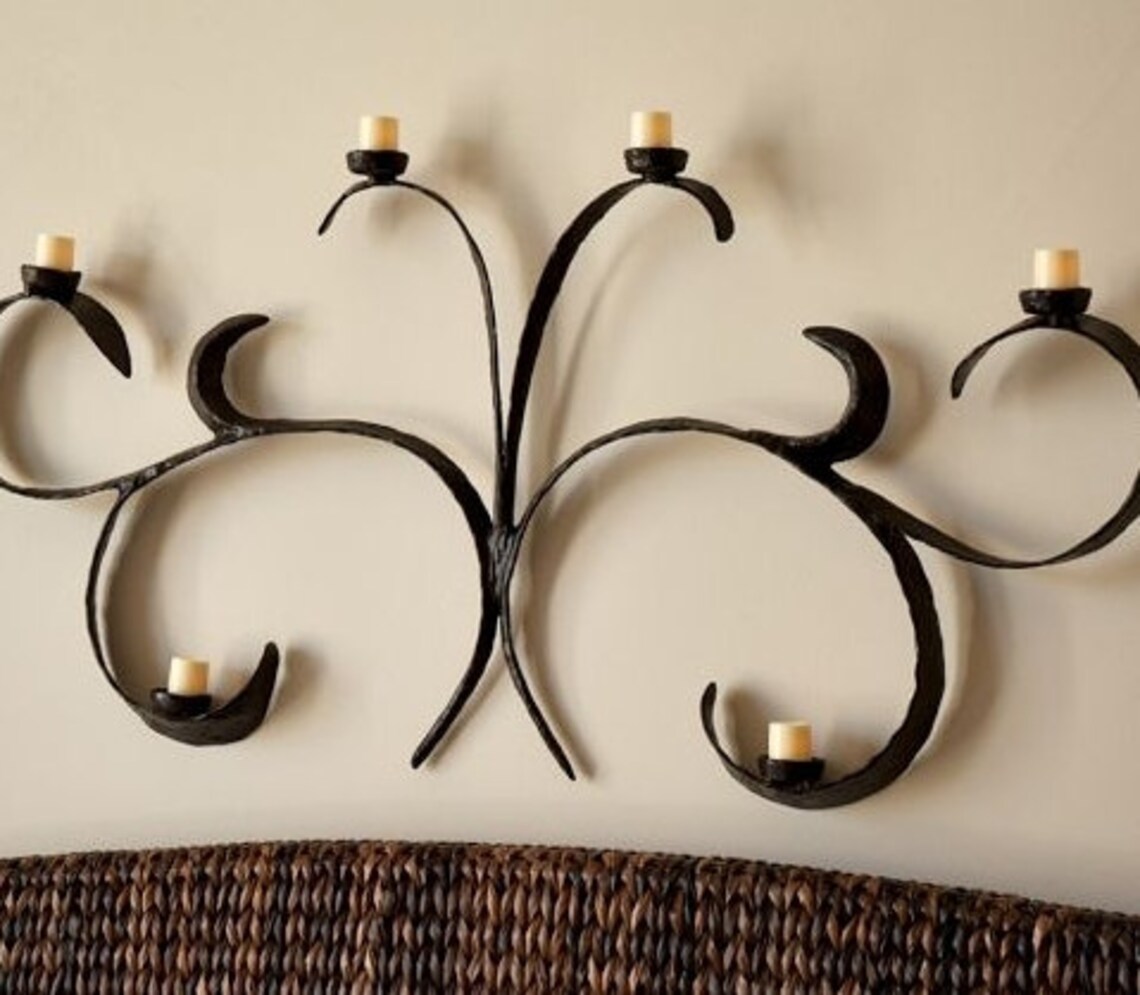 Extra Large Wall Candle Holder Metal Wall Decor Glass Votive Etsy