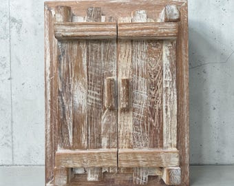 Cornice portafoto 4x6 in legno di teak rustico con persiana, finitura sbiancata, decorazione country, cornice portafoto in legno, cornice portafoto da tavolo, design a persiana