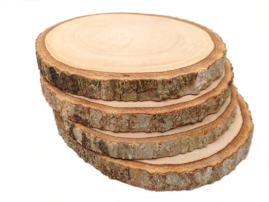 Round Wood Coasters Rustic Wooden Coasters Wood Slice Coasters Etsy