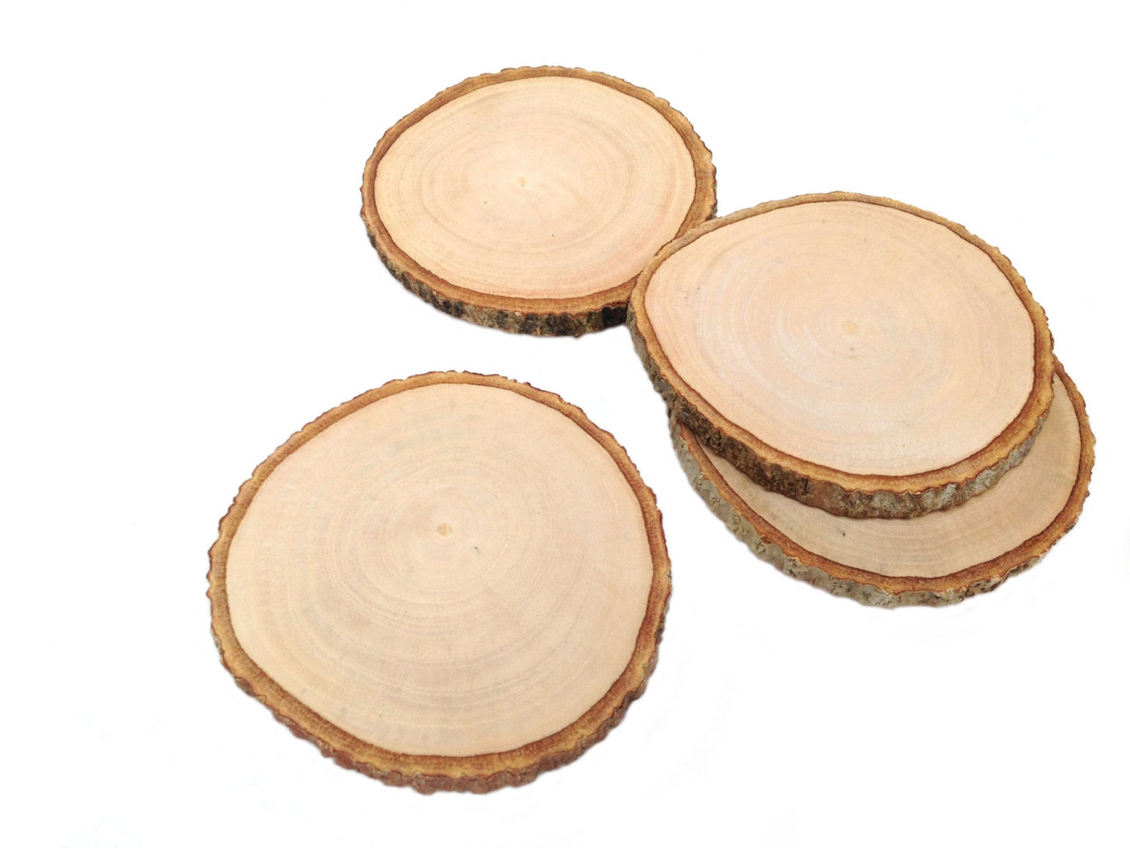 Round Wood Coasters Rustic Wooden Coasters Wood Slice Coasters Etsy