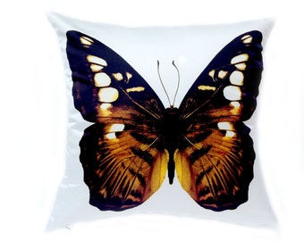 Butterfly Print Pillow Cover, Decorative Throw Pillow 18x18, Cushion Cover, Cottage Decor, 18x18 pillow, Butterfly Pillow Cover