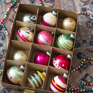 Vintage Assorted Small Christmas Ornaments - Box B
