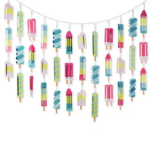 Ice Cream Party Watercolor Garland 9 Feet Long Popsicle -  Denmark
