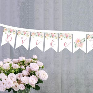 Bride to Be Printed banner - Floral Bridal Banner - Bridal Shower Banner - Bachelorette Party Decor - Floral Themed Banner - Bride to Be