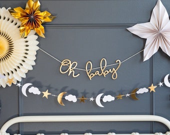 Oh Baby Banner Set - Baby Shower - Bienvenue Bébé - Gender Reveal - New Baby Party - Wall Decor - Gender Reveal - Gender Neutral