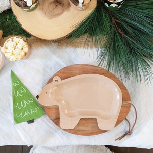 Piatto di carta Adventure Bear - Set da 8 - Festa in campeggio - Tema avventura - Giovane, selvaggio e libero - Wild One - Bosco - Grandi spazi aperti - Natura