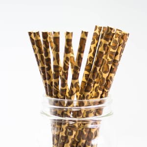 Canudos de papel com estampa de chita - Canudos com estampa de animais - Tema Zoo - Tema Safari - Tema Rei Leão - Decoração de despedida de solteira - Talheres de aniversário
