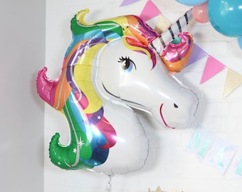 Palloncino unicorno gigante - palloncino mylar da 33" - Unicorno Party Decor - Primo compleanno Decor - Unicorno Tema Party - Palloncino di compleanno