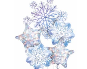 Christmas Silver Star Snowflake Let it Snow Foil Balloon Bouquet Metallic Christmas Silver Star Snowflake Let it Snow Foil Balloon Bouquet Metallic