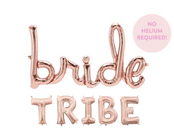 Bride Tribe Balloon Banner - Bridal Shower -  Wedding Decor - Engagement - Bachelorette Decor - Bridal Photo Prop - Foil Letter Balloon