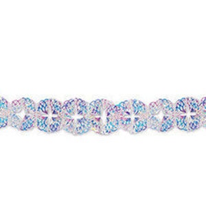 Iridescent Snowflakes Garland - 12ft long - Frozen Theme Decor - Winter Wonderland - December Birthday - Holiday Decor - Snowflake Theme