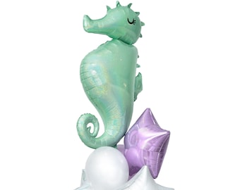 Seahorse Mermaid Friends Baby Seahorse Balloon Shellebrate Mermaid Wishes Mermaid Party Decor Under The Sea Party Under the Sea Theme