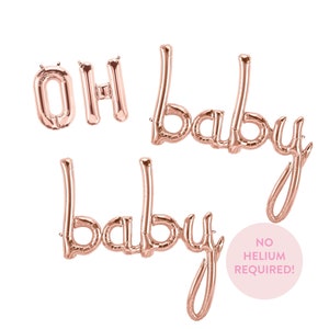Oh Baby Baby Balloon Banner - Baby Shower Decor - Baby Announcement - Smash Cake Photo Prop - Welcome Baby - Hello World Decor - Baby Sign