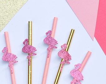 Flamingo Party Straws - Flamingo Party Decor - Tropical Party Decor - Luau Party - Bachelorette Party - Themed Birthday Decor - Set of 12