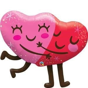 Mongolfiera cuori abbracciati - Palloncino Mylar da 36&quot; - Decorazione di San Valentino - Festa galentina - Bouquet di San Valentino - Palloncini a cuore & Decorazioni