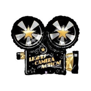 30&quot; Camera Balloon: Black & Gold Oscars Party Decor