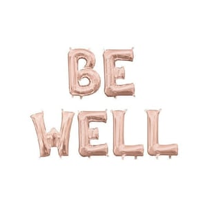 Be Well 16" Mylar Balloon Letter Banner - Bon Voyage Party Decor - Going Away Party - Farewell Decorations - Goodbye Party - Fitness