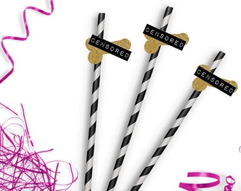 Bachelorette Party Straws - Funny Party Straws - Paper Party Straws - Chevron Party Straws - Penis Straws