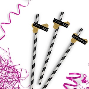 Bachelorette Party Straws Funny Party Straws Paper Party Straws Chevron Party Straws Penis Straws image 1