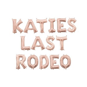 Banner de globo de último rodeo con nombre personalizado - Globos de Mylar de 16" - Decoración de fiesta de despedida de soltera - Pared de fotos de despedida de soltera - Fiesta de vaquera