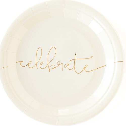 Celebrate Paper Plates 7 Wide Set of 8 NYE Etsy Canada