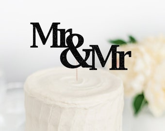 Mr & Mr Cake Topper - Wedding Cake Topper - Two Grooms Cake Topper - Gay Wedding Decor - Custom Cake Topper - Personalized Cake Topper