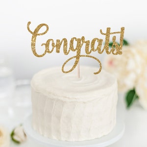 Congrats Cake Topper Glitter Cake Topper Congratulations Party Decor Event Decor Graduation Party Retirement Party image 1