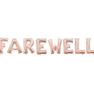Farewell 16" Mylar Balloon Letter Banner - Bon Voyage Party Decor - Going Away Party - Farewell Decorations - Goodbye Party Balloons